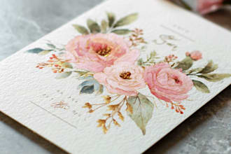 design watercolor wedding invitation, event invite