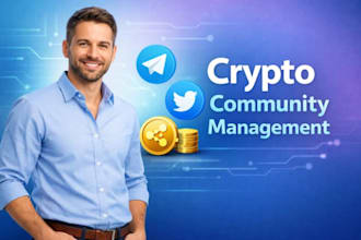 be crypto community manager for telegram and twitter