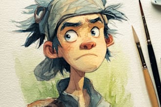 paint watercolor portrait and watercolor art