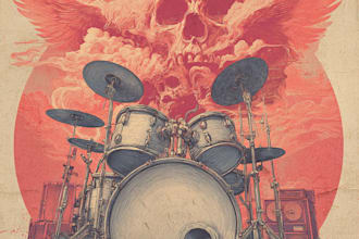 do a vintage culture illustration for band album cover