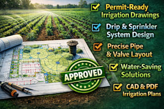 draw permit drip and sprinkler irrigation plans for gardens, farm and landscapes