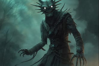 create creepy dark fantasy character illustrations
