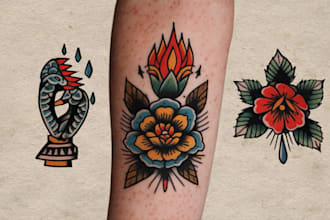 draw american tattoo design old school tattoo