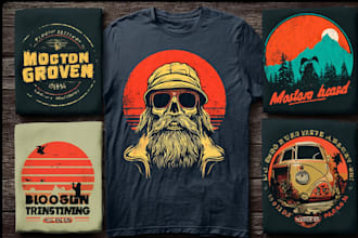 make retro vintage t shirt design and illustration