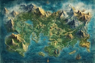 fantasy map illustration for map