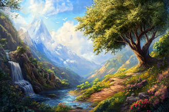 create a realistic landscape or background illustration