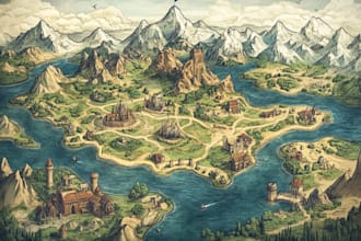 draw fantasy dnd map, battle game map, ttrpg cartography