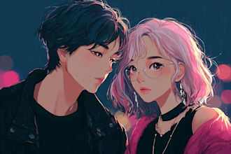 draw your couple character with anime style