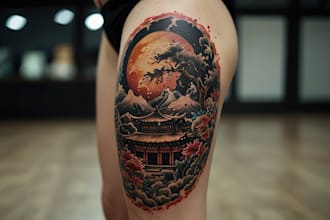 making super artistic tattoo designs in japanese style