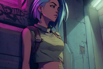 design an illustration of futuristic cyberpunk city