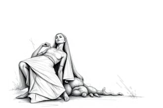 design digital sketch and line art illustration