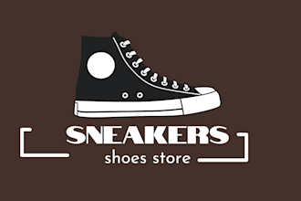 create unique flat modern minimalist shoe logo design