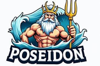 make a high quality poseidon logo with express delivery
