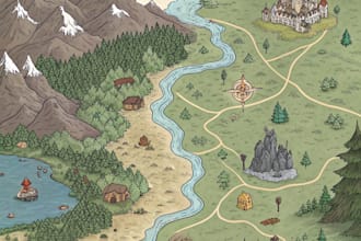 create an unique illustrated map