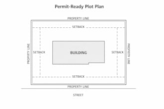 create a professional plot plan for permits and approvals
