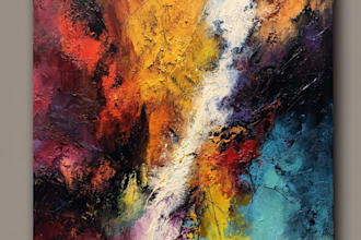 paint digital professional abstract art by hand
