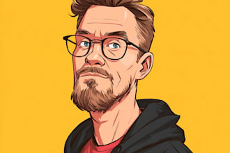draw cartoon vector portrait with your face
