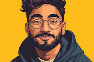 draw cartoon vector portrait with your face