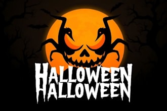 create custom made halloween, scary, horror logo