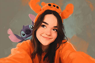 draw cartoon character portrait in disney style