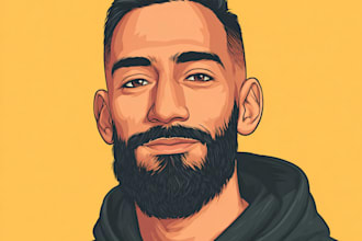 draw cartoon vector portrait with your face