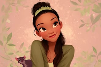drawing a cartoon disney portrait