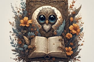 draw professional fantasy book cover and cover illustration