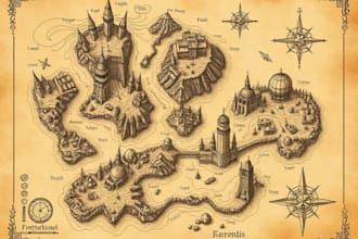 draw a custom map for fantasy, sci fi, book or board game