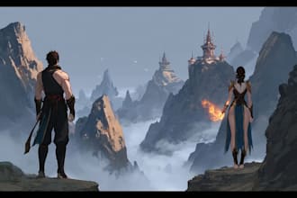 illustrate epic fantasy worlds and characters
