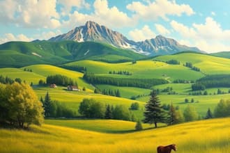 paint landscape in oil painting