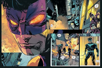 do a superhero comic character art