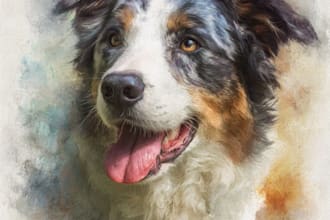 draw watercolor pet portrait