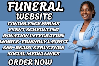 design a funeral, memorial, tribute, remembrance and a funeral home websites