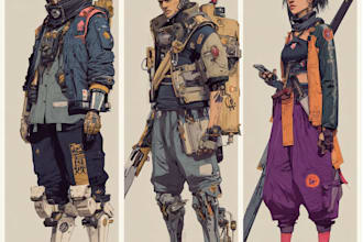 create scifi or cyberpunk character portrait art