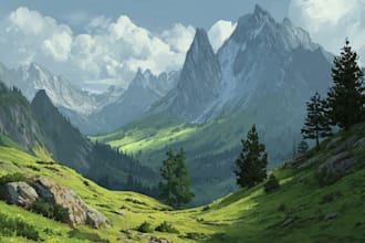 digitally paint fantasy landscape