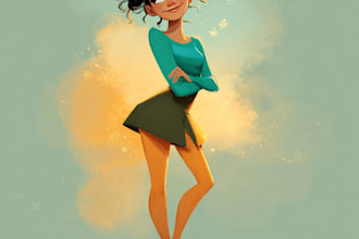 illustrate unique disney portrait painting