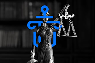 design a modern and unique law logo with copyright