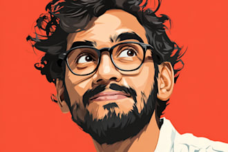 draw amazing vector cartoon portrait from your
