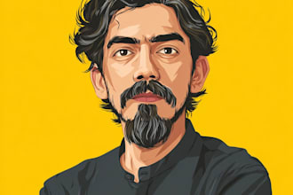 cartoon flat vector avatar or portrait