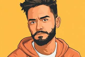 cartoon vector portrait illustration