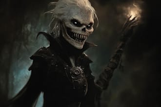 paint a character illustration in a fantasy world