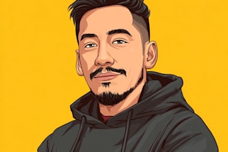 drawing cartoon vector portrait