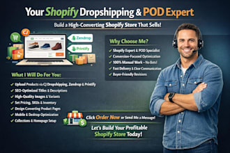 add shopify product upload cj dropshipping zendrop printify listing store design