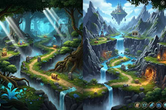 create game environment design, 3d game world, unreal engine, unity, level desig
