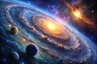 create detailed galaxy and deep space concept art