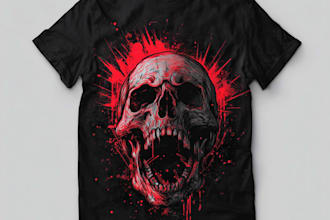 dark art, illustration, horror, skull, t shirt metal