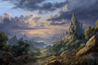 digitally paint fantasy landscape