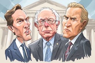 do a satirical political cartoon caricature illustration