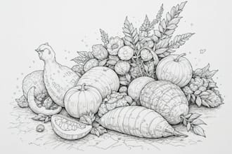draw detailed line art of any product, food, sketch