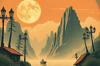 draw artwork with vintage illustration style